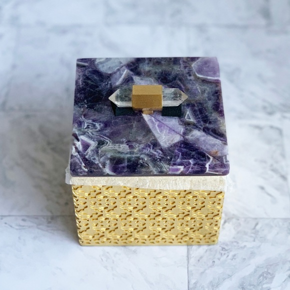 NEW Kendra Scott Square Filigree Box Amethyst - Picture 3 of 8